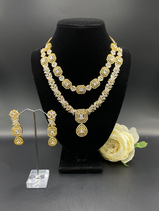 Beautiful gold plated and cubic zirconia set - House Of Swavo
