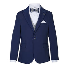 Load image into Gallery viewer, Clive 5-Piece Navy Blue Boys Suit - House Of Swavo