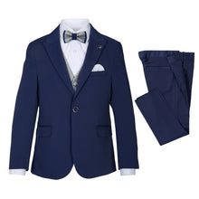 Load image into Gallery viewer, Clive 5-Piece Navy Blue Boys Suit - House Of Swavo