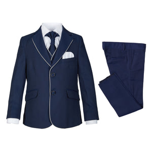 Gatsby 5-Piece Navy Boys Suit - House Of Swavo