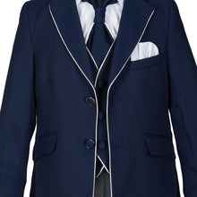Load image into Gallery viewer, Gatsby 5-Piece Navy Boys Suit - House Of Swavo