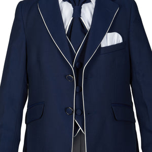 Gatsby 5-Piece Navy Boys Suit - House Of Swavo