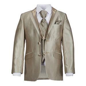 Hafry Gold 4-Piece Boys Suit - House Of Swavo
