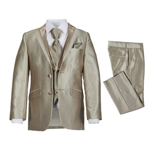 Hafry Gold 4-Piece Boys Suit - House Of Swavo