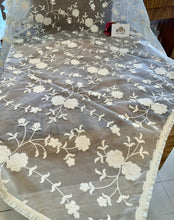 Load image into Gallery viewer, White Floral Embroidered Scarf - House Of Swavo