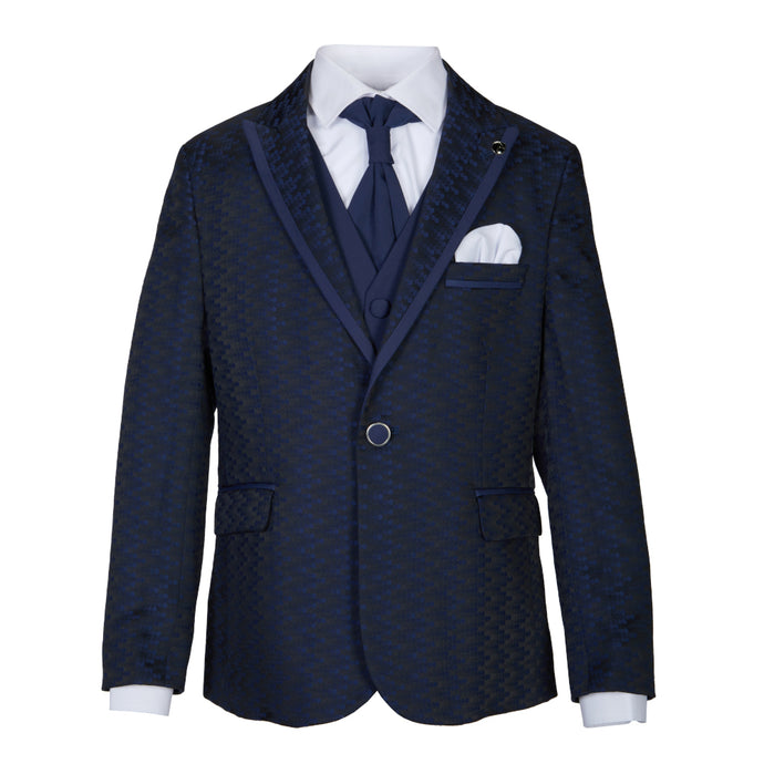 Klien 5-Piece Navy Blue Boys Suit - House Of Swavo