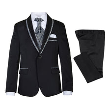 Load image into Gallery viewer, George Black 5-Piece Boys Suit - House Of Swavo